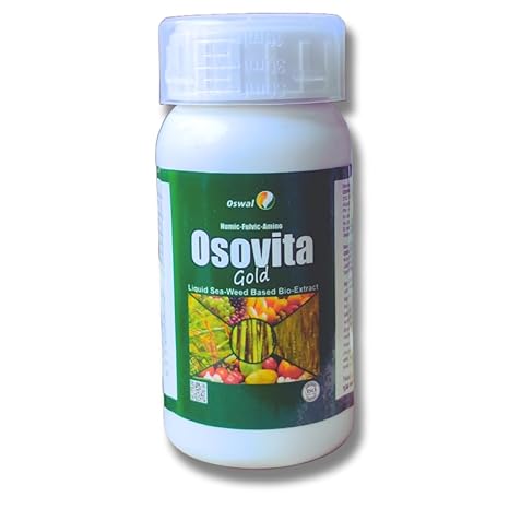 Oswal Osovita gold Humic,Fulvic,Amino Acid with Liquid Seaweed Based Bio-Extract 100 ml with Neem Cake Powder 250 gm and Free Gloves